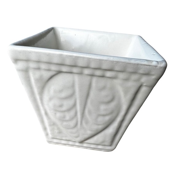 hull Other - Hull USA‎ 4" Square White Ceramic Pottery Planter  A3